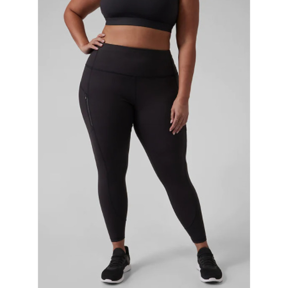 Athleta S black Rainier Tight legging pant outdoor run walk mountain hiking warm - Picture 4 of 9